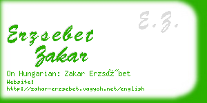 erzsebet zakar business card